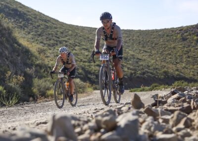 Riders up Ouberg Pass